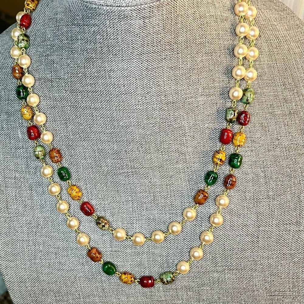 Joan Rivers Czech Glass & Pearl Necklace